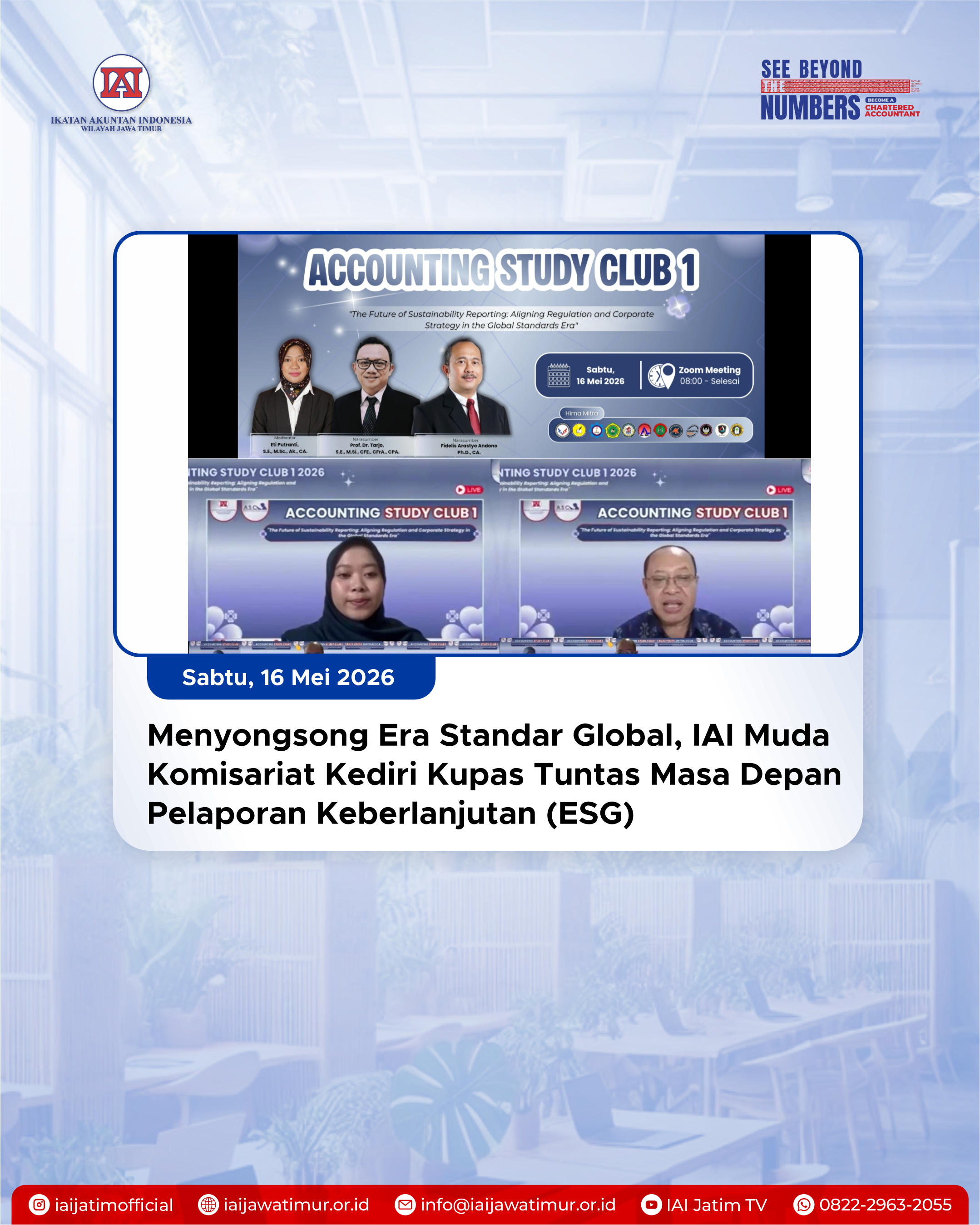 Menyongsong Era Standar Global, IAI Muda Komisariat Kediri Kupas Tuntas Masa Depan Pelaporan Keberlanjutan (ESG)